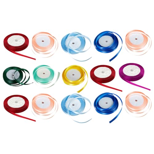 BEBEMOKO 15Rollen Satinband für Geschenkverpackung und Bastelarbeiten Mischfarben für Blumen Deko Verpackungen und Kreative Projekte BEBEMOKO 15Rollen Satinband für Geschenkverpackung und Bastelarbeiten Mischfarben für Blumen Deko Verpackungen und Kreative Projekte von BEBEMOKO