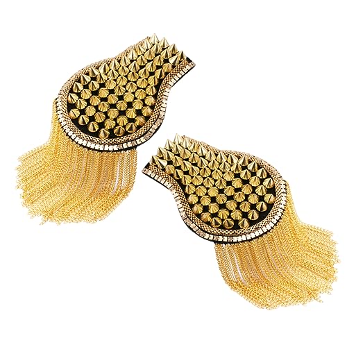 BEBEMOKO 1Paar Genietete Epaulet Mit Quaste Schulterklappen Für Party Accessoires Goldfarben Für Theateraufführungen Und Besondere Anlässe BEBEMOKO 1Paar Genietete Epaulet Mit Quaste Schulterklappen Für Party Accessoires Goldfarben Für Theateraufführungen Und Besondere Anlässe von BEBEMOKO