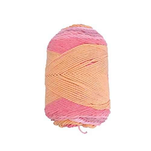 BEBEMOKO 1Rolle Fädiges Regenbogen Baumwollgarn für Handarbeiten DIY Strickwolle zum Häkeln von Mützen Schals und Pullovern für Kalte Herbst und Wintertage von BEBEMOKO