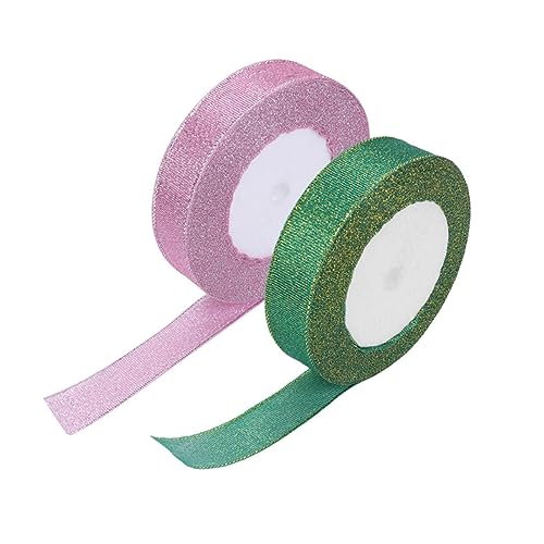 BEBEMOKO 2 Rollen Buntes Zwiebelgürtel Weihnachtsdekorationsband Weiß funkeln Verpackung Basteln geschenkband metallisches Glitzerband glitzerndes seidiges Band Polyester BEBEMOKO 2 Rollen Buntes Zwiebelgürtel Weihnachtsdekorationsband Weiß funkeln Verpackung Basteln geschenkband metallisches Glitzerband glitzerndes seidiges Band Polyester von BEBEMOKO