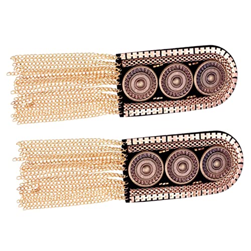 BEBEMOKO 2 Stück Metall -Trankwuder Schulter Quastendekorationen Epauletten mit Quasten Uniform Accessoires mit Quasten Kostüm einheitliches Zubehör Fransen Epaulette Legierung Golden von BEBEMOKO