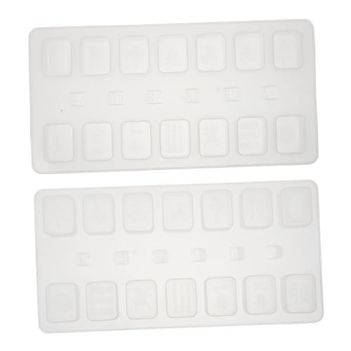 BEBEMOKO 2 Stück Silikon Mahjong Form DIY Gussformen für Epoxidharz Wiederverwendbar Einfach zu Bedienen Reinigen für Handgefertigte Schmuckstücke und Dekorationsornamente von BEBEMOKO