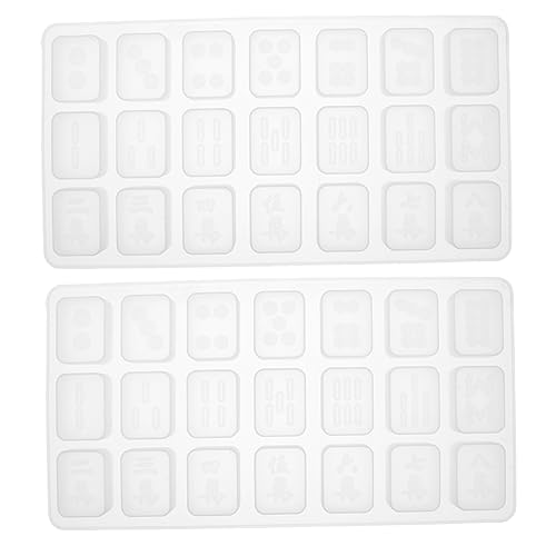 BEBEMOKO 2 Stück Silikon Mahjong Gießform für DIY Handwerk Langlebig und Leicht zu Entformen Hochwertigem Silikon für Mahjong Spielzeuge Einfach zu Reinigen und von BEBEMOKO
