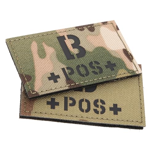 BEBEMOKO 2 Stück Teiliges Reflektierende Blutgruppen Patches B Camouflage Sicherheitsabzeichen für Militäruniformen Taktische Westen Ausrüstung Langlebig und Praktisch von BEBEMOKO