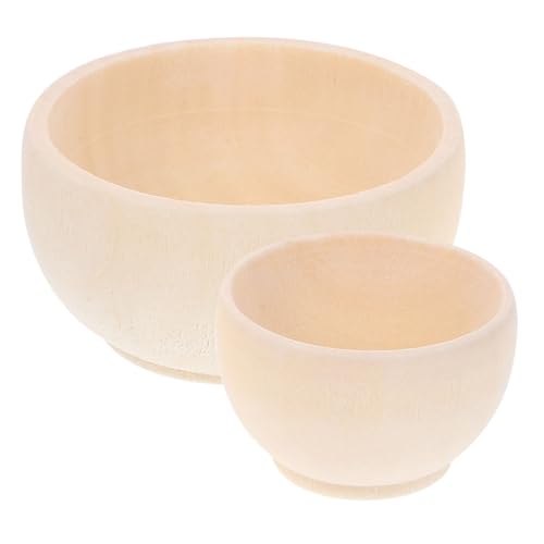 BEBEMOKO 2 Stück Unbemalte Holzschalen für DIY Kreative Holzrohlinge für Bastelprojekte Tischdekoration und für Geburtstage und Feste BEBEMOKO 2 Stück Unbemalte Holzschalen für DIY Kreative Holzrohlinge für Bastelprojekte Tischdekoration und für Geburtstage und Feste von BEBEMOKO