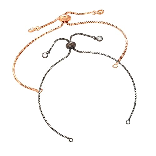 BEBEMOKO 2 Stück Verstellbare Ketten für Armbänder DIY Schmuckherstellung Zubehör Hochwertigem Messing Roségold und Schwarz für Kreative Bastelprojekte BEBEMOKO 2 Stück Verstellbare Ketten für Armbänder DIY Schmuckherstellung Zubehör Hochwertigem Messing Roségold und Schwarz für Kreative Bastelprojekte von BEBEMOKO