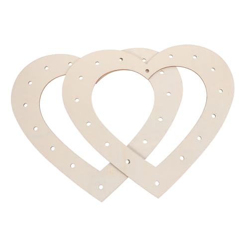 BEBEMOKO 2 unlackierte Holzkranzrahmen zum Aufhängen für Valentinstag, Bastelringe für Haustür, Blumengirlande von BEBEMOKO