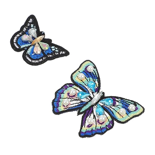 BEBEMOKO 2 x bestickte Schmetterlingsflicken für Kleidung, dekoratives Stoffzubehör und zum Nähen von Kleidungsstücken, Dekorationen für Jacken, Taschen und Bastelarbeiten BEBEMOKO 2 x bestickte Schmetterlingsflicken für Kleidung, dekoratives Stoffzubehör und zum Nähen von Kleidungsstücken, Dekorationen für Jacken, Taschen und Bastelarbeiten von BEBEMOKO