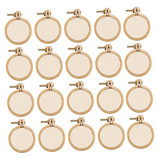 BEBEMOKO 20 Sätze Mini Holz Stickrahmen für DIY Schmuckherstellung Dekorative Anhänger für Personalisierte Bastelprojekte Leicht und Tragbar für Kreative Designs BEBEMOKO 20 Sätze Mini Holz Stickrahmen für DIY Schmuckherstellung Dekorative Anhänger für Personalisierte Bastelprojekte Leicht und Tragbar für Kreative Designs von BEBEMOKO