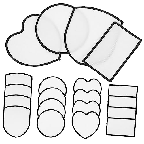BEBEMOKO 20 Stück DIY Bügel Patches Leere Wärmeübertragungs Patches für Kleidung Taschen Accessoires zum Reparieren und Dekorieren von Jeans Shirts und Mehr von BEBEMOKO