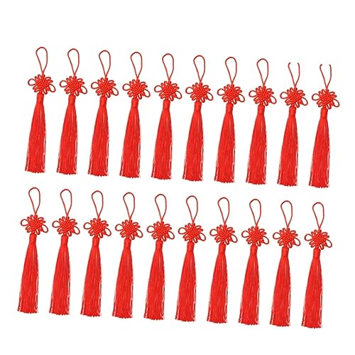 BEBEMOKO 20 Stück DIY Chinesische Knoten Quasten Anhänger für Schlüsselanhänger Bekleidungs und Lesezeichen Dekoration Rot Handgefertigte Quaste für Kreative Projekte BEBEMOKO 20 Stück DIY Chinesische Knoten Quasten Anhänger für Schlüsselanhänger Bekleidungs und Lesezeichen Dekoration Rot Handgefertigte Quaste für Kreative Projekte von BEBEMOKO