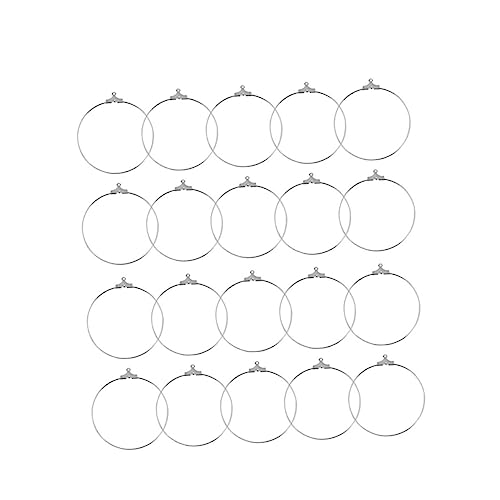 BEBEMOKO 20 Stück Runde Hängeringohrringe pendants schlüsselanhänger stitch Frauen Creolen schmuck Ohrringe Zubehör Kreisring-Anhänger DIY Ohrentropfen von BEBEMOKO