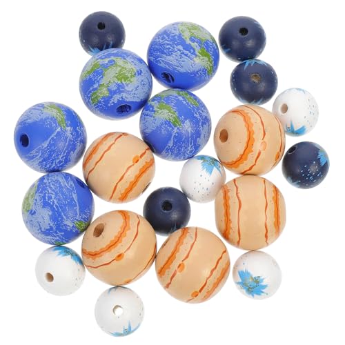 BEBEMOKO 20 Stück runde unlackierte Holzperlen mit Planetenmotiv für Schmuckherstellung, Bastelzubehör, Erd-Mars-Designs BEBEMOKO 20 Stück runde unlackierte Holzperlen mit Planetenmotiv für Schmuckherstellung, Bastelzubehör, Erd-Mars-Designs von BEBEMOKO
