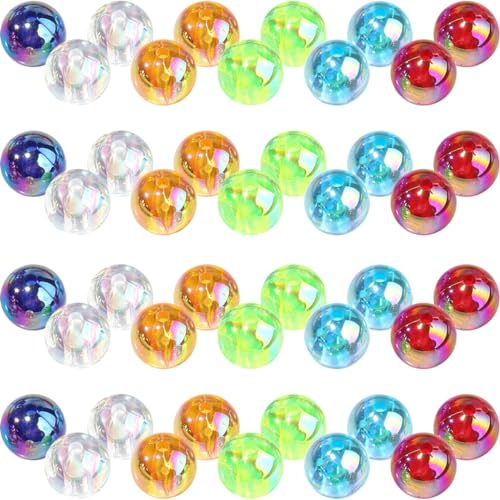 BEBEMOKO 200Stücke Acryl Perlen Rund Bunt Lose Perlen für DIY Schmuckherstellung Kunsthandwerk Hochwertige Bastelperlen für Ohrringe Armbänder und Mehr von BEBEMOKO