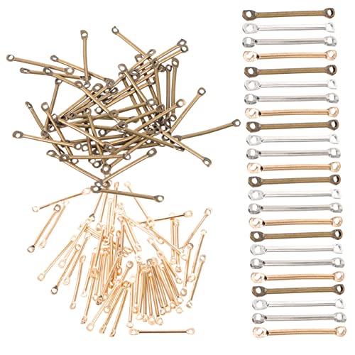 BEBEMOKO 200Stücke Schmuck Verbindungsstäbe für DIY Anhänger Armbänder und Antikbronze und Weißgold Zubehör für Schmuckherstellung BEBEMOKO 200Stücke Schmuck Verbindungsstäbe für DIY Anhänger Armbänder und Antikbronze und Weißgold Zubehör für Schmuckherstellung von BEBEMOKO