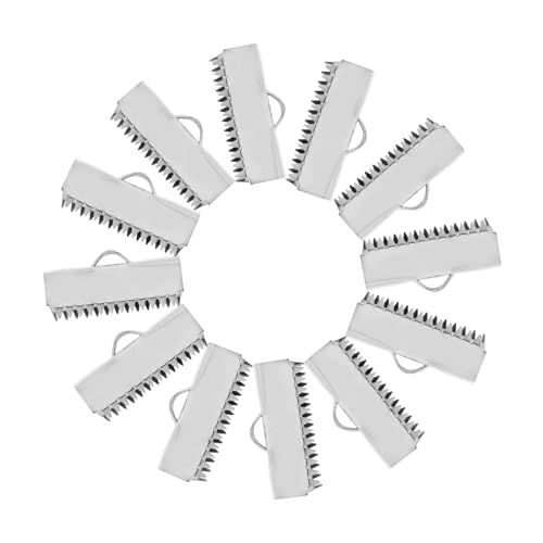 BEBEMOKO 20Stücke Quetsch Crimp Klemme Endkappen für DIY Armbänder und Silber Mühelose Befestigung Trendiges Curl Design für Schmuckprojekte von BEBEMOKO