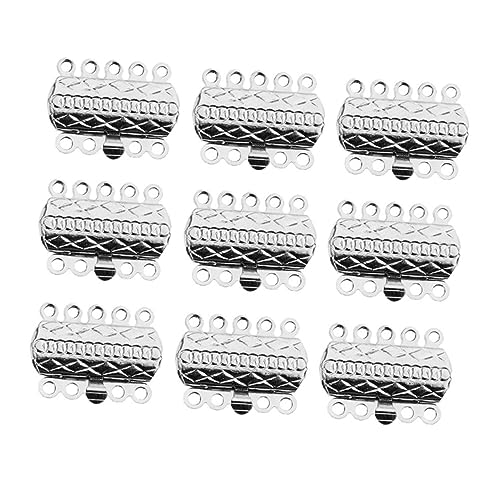 BEBEMOKO 20Stücke Reihige Schmuckverschlüsse für Armbänder und Silberfarbenes DIY Zubehör für Schmuckherstellung und Kreative Projekte von BEBEMOKO