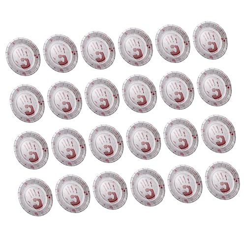 BEBEMOKO 24 Stück Blut Handabdruck Pappteller Dekor für Tisch Halloween Dessertteller Halloween Tischdekoration Halloween Speiseteller Halloween Requisiten Halloween Dekor Pappteller Papptabletts BEBEMOKO 24 Stück Blut Handabdruck Pappteller Dekor für Tisch Halloween Dessertteller Halloween Tischdekoration Halloween Speiseteller Halloween Requisiten Halloween Dekor Pappteller Papptabletts von BEBEMOKO