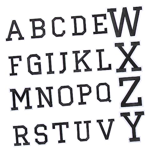BEBEMOKO 26 Stück Bügelbilder für die Reparatur von Kleidung, selbstklebend, bestickt, Alphabet-Aufnäher für Hemden, Taschen, Hüte und Bastelarbeiten, einfach zu verwenden und vielseitig von BEBEMOKO