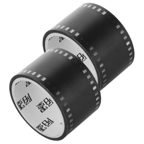 BEBEMOKO 2Rollen Filmstreifen Design Bastelband für Scrapbooking Dekoratives Klebeband für DIY Projekte Leicht Anwendbar ohne Rückstände für Alben und Journaling von BEBEMOKO