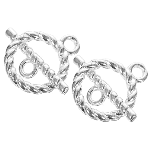 BEBEMOKO 2Sätze Silberne Knebelverschlüsse Für DIY Schmuck Armband Und Kettenverbinder Langlebig Und Rostfrei Für Schmuckgestaltungen von BEBEMOKO