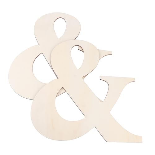 BEBEMOKO 2Stücke DIY Holzbuchstaben Blanko Holzverzierungen Zum Bemalen Und Gestalten Für Projekte Briefanhänger Und Ornament Aufhängungen von BEBEMOKO