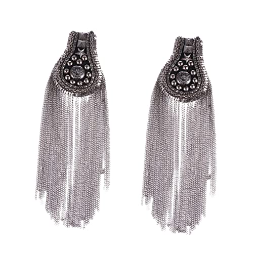 BEBEMOKO 2Stücke Fransen Schulterklappen Mit Quasten Schulterabzeichen Für Kostümparty Blazer Dekoration Schulterepauletten Gunmetal Farbe Für Männer BEBEMOKO 2Stücke Fransen Schulterklappen Mit Quasten Schulterabzeichen Für Kostümparty Blazer Dekoration Schulterepauletten Gunmetal Farbe Für Männer von BEBEMOKO