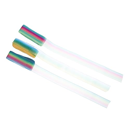 BEBEMOKO 3 Rollen 10 Regenbogen-Chiffonband Hochzeitsdekoration Organzaband Dekoration DIY Zubehör DIY Verpackung Supplies Chiffon von BEBEMOKO