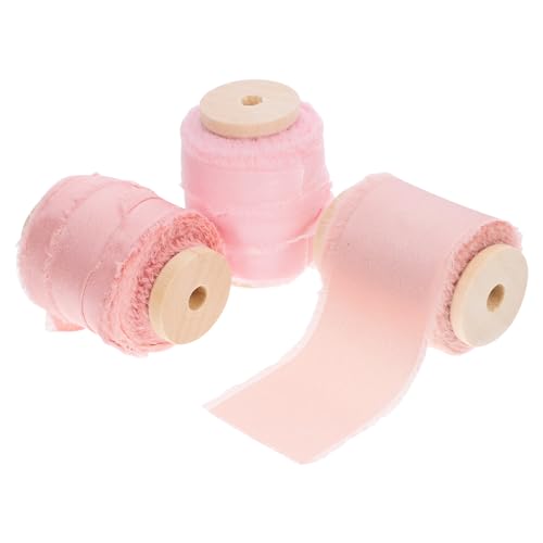 BEBEMOKO 3 Rollen Satin Stoffstreifen Mit Handgerissener Schnittkante Dekorative Multifunktionsbänder Elegantes Geschenkband Blumenband Zum Verpacken Bänder Zum Basteln Fransen BEBEMOKO 3 Rollen Satin Stoffstreifen Mit Handgerissener Schnittkante Dekorative Multifunktionsbänder Elegantes Geschenkband Blumenband Zum Verpacken Bänder Zum Basteln Fransen von BEBEMOKO