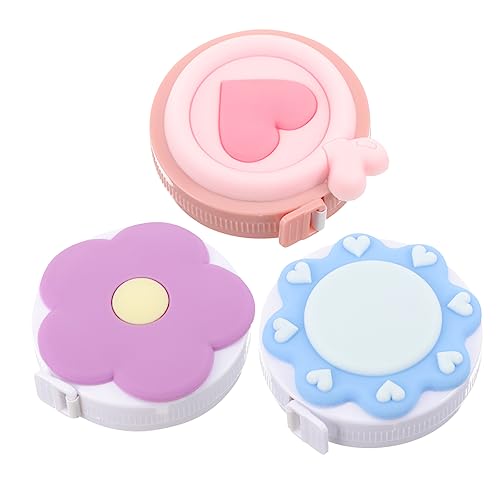 BEBEMOKO 3 Stück Macaron Tape Tailor Einziehbares Maßband Körpermessung Körpermaßband Maßnahmen Maßband Einziehbares Maßband Lineal Mini Maßband Tragbares Maßband Weiches Pvc von BEBEMOKO