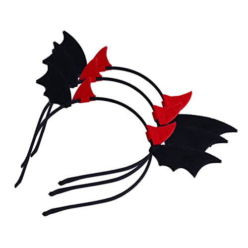 BEBEMOKO 3 Stück Teiliges Halloween Teufelshorn Haarband Festlicher Kopfschmuck mit Kreativem Kleinen Teufelshorn Design Komfortabel für Erwachsene als Halloween Accessoire und Karneval BEBEMOKO 3 Stück Teiliges Halloween Teufelshorn Haarband Festlicher Kopfschmuck mit Kreativem Kleinen Teufelshorn Design Komfortabel für Erwachsene als Halloween Accessoire und Karneval von BEBEMOKO