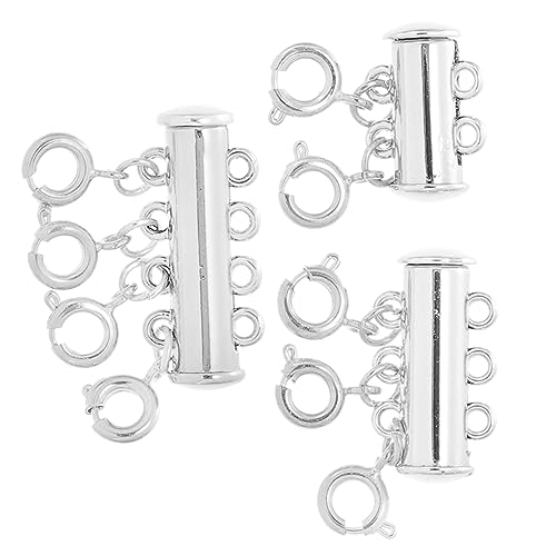 BEBEMOKO 3 Stück Teiliges Magnetverschluss Legierung für DIY Schmuck Silberne Kettenverschlüsse für Halskette Armband Mehr Starker Halt Langlebige von BEBEMOKO