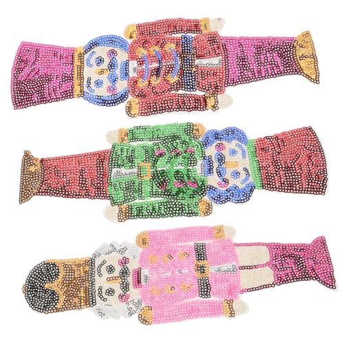 BEBEMOKO 3 x Nussknacker-Soldatenhut, Pailletten, Mantel, Flicken für Kleidung, zum Reparieren und Verzieren von Outfits, leicht und langlebig, 3 Stück von BEBEMOKO