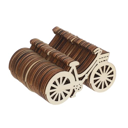 BEBEMOKO 30 Stück Teiliges Holz Fahrrad Anhänger Naturbelassene Holzscheiben zum Basteln Beidseitig Glatt Geschliffen für DIY Dekoration Kreative Handwerksprojekte von BEBEMOKO