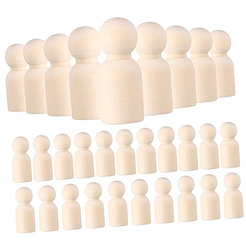 BEBEMOKO 30 Stück Unbemalte Holz Puppen für DIY Glatte Oberflächen für Kreative Bastelprojekte für Familien und für Künstlerische Gestaltungen und Heimdekoration Unfertige Holzfiguren zum BEBEMOKO 30 Stück Unbemalte Holz Puppen für DIY Glatte Oberflächen für Kreative Bastelprojekte für Familien und für Künstlerische Gestaltungen und Heimdekoration Unfertige Holzfiguren zum von BEBEMOKO