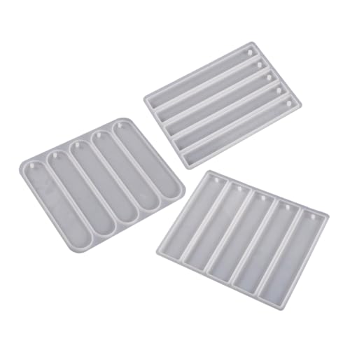 BEBEMOKO 3Stücke Leere Lesezeichen Silikonformen für DIY Rechteckige Epoxidharz Formen für Kreative Lesezeichen zum Personalisieren mit Glitzer Blumen und Mehr von BEBEMOKO