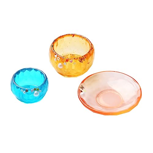 BEBEMOKO 3Stücke Teiliges DIY Silikonmold für Kristallschalen und Teller Studio und Zuhause Einfache Handhabung Leicht zu Reinigen für Epoxidharz Projekte von BEBEMOKO