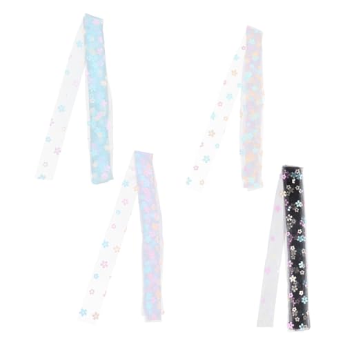 BEBEMOKO 4 Rollen Tüllband Hochzeit Party Seide Chiffon Stoff paketpapier geschenpapier decor kleidung klebeband geschenkschachteln Band zum Basteln Mehrzweck-Kleiderband Polyestergarn von BEBEMOKO