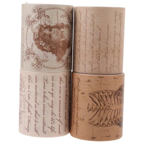 BEBEMOKO 4 Rollen Vintage Washi Tape Dekorative Klebebänder für Scrapbooking und Tagebuch pro Rolle für DIY Crafts und Partydekorationen BEBEMOKO 4 Rollen Vintage Washi Tape Dekorative Klebebänder für Scrapbooking und Tagebuch pro Rolle für DIY Crafts und Partydekorationen von BEBEMOKO