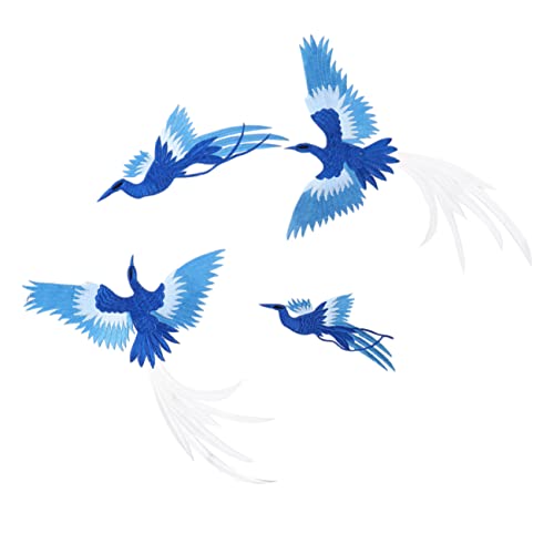 BEBEMOKO 4 Stück Bestickte Phoenix Patches für DIY Bekleidungsdekoration Cheongsam Kleider Taschen Handgefertigte Applikationen Blau BEBEMOKO 4 Stück Bestickte Phoenix Patches für DIY Bekleidungsdekoration Cheongsam Kleider Taschen Handgefertigte Applikationen Blau von BEBEMOKO