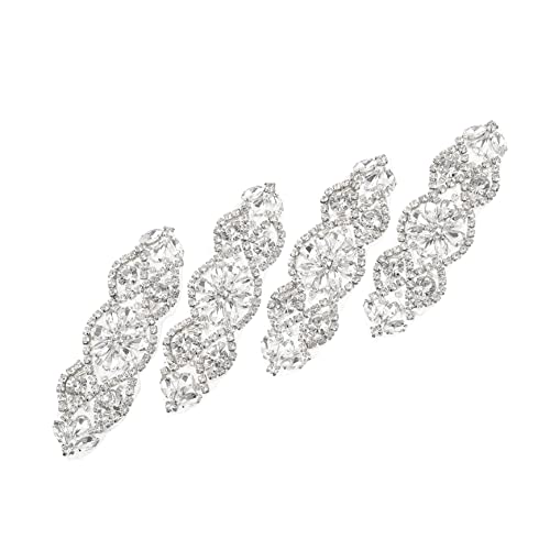 BEBEMOKO 4 Stück Gürtel Strass-Patch bastelzeug the craft rhinestone Hochzeit für die Braut Braut- Kleider Blau hochzeitsdeko Applikation nähen Gürtel Strass DIY Patches Strasssteine Silver BEBEMOKO 4 Stück Gürtel Strass-Patch bastelzeug the craft rhinestone Hochzeit für die Braut Braut- Kleider Blau hochzeitsdeko Applikation nähen Gürtel Strass DIY Patches Strasssteine Silver von BEBEMOKO