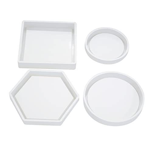 BEBEMOKO 4 Stück Silikon Untersetzer Gießform Kreative DIY Epoxidharz Formen für Quadratische und Runde Designs für Coaster Projekte BEBEMOKO 4 Stück Silikon Untersetzer Gießform Kreative DIY Epoxidharz Formen für Quadratische und Runde Designs für Coaster Projekte von BEBEMOKO