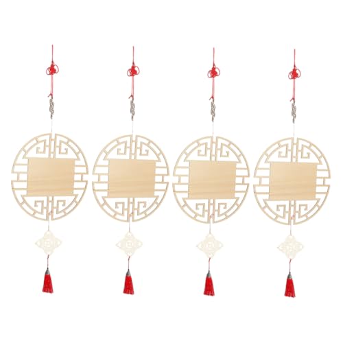 BEBEMOKO 4 Stück Teiliges Unvollendeter Holz Anhänger Chinesischer Stil mit Knoten und Quaste DIY Bastelset für Kreative Wanddekoration für Klassenzimmer und Frühlingsfest BEBEMOKO 4 Stück Teiliges Unvollendeter Holz Anhänger Chinesischer Stil mit Knoten und Quaste DIY Bastelset für Kreative Wanddekoration für Klassenzimmer und Frühlingsfest von BEBEMOKO