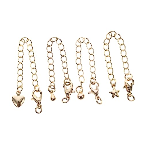 BEBEMOKO 4 Stück Teiliges Vergoldete Kettenverlängerungen aus Kupfer Polierte Schmuckverlängerung für Halsketten Armbänder Fußkettchen Einfaches Anbringen Langlebig für Schmuckherstellung BEBEMOKO 4 Stück Teiliges Vergoldete Kettenverlängerungen aus Kupfer Polierte Schmuckverlängerung für Halsketten Armbänder Fußkettchen Einfaches Anbringen Langlebig für Schmuckherstellung von BEBEMOKO
