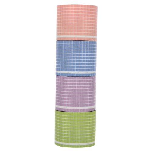 BEBEMOKO 4 Stück quadratisches Washi-Tape Aufkleber buch dekoration stickerbögen Buchdekoration maglites Papier farbig Sammelalbum dekorative Bänder für Sammelalben dekorative Klebebänder von BEBEMOKO