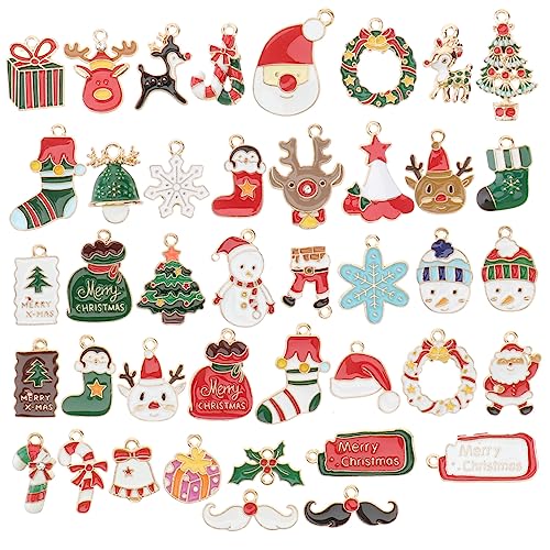 BEBEMOKO 40 Stück Teiliges Weihnachtscharms Diy Schmuckzubehör für Ohrringe und Weihnachtsdekoration für Bastelprojekte und BEBEMOKO 40 Stück Teiliges Weihnachtscharms Diy Schmuckzubehör für Ohrringe und Weihnachtsdekoration für Bastelprojekte und von BEBEMOKO