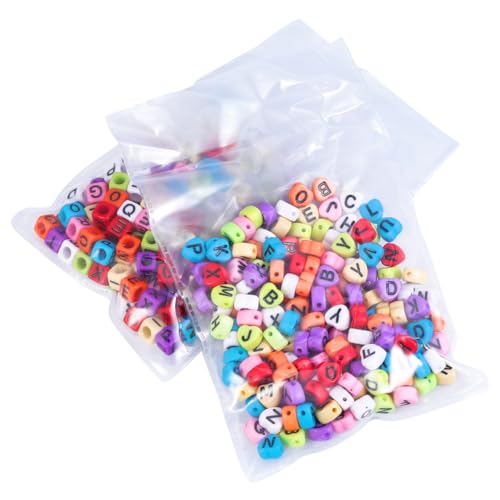BEBEMOKO 400Stücke Buchstabenperlen DIY Handwerksperlen für Armbänder und Schmuckherstellung und Kreativ für Bastel von BEBEMOKO