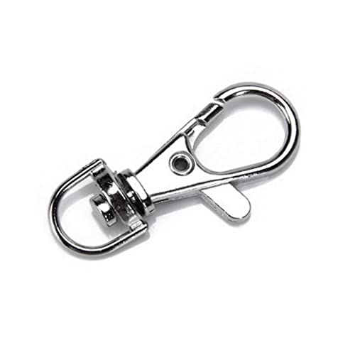 BEBEMOKO 40Stücke Schwenkbarer Karabinerhaken Schlüsselanhänger Metall Silber für DIY Projekte Schlüsselringe Hundeleinen und Bastelarbeiten von BEBEMOKO