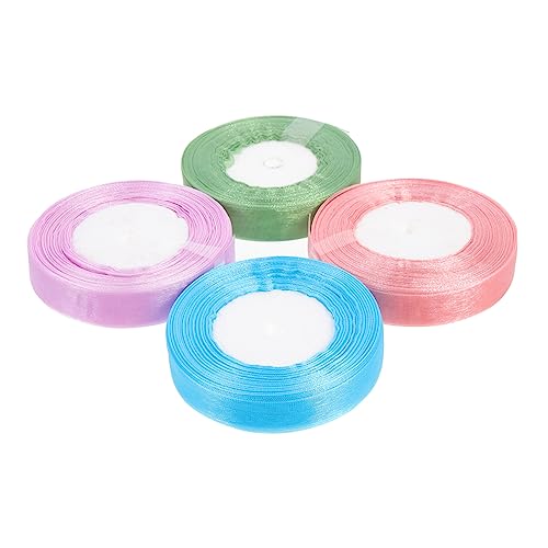 BEBEMOKO 4Rollen Geschenkverpackungsbänder und Breit für DIY Bastelbedarf Geschenkdekoration und Kreative Projekte von BEBEMOKO
