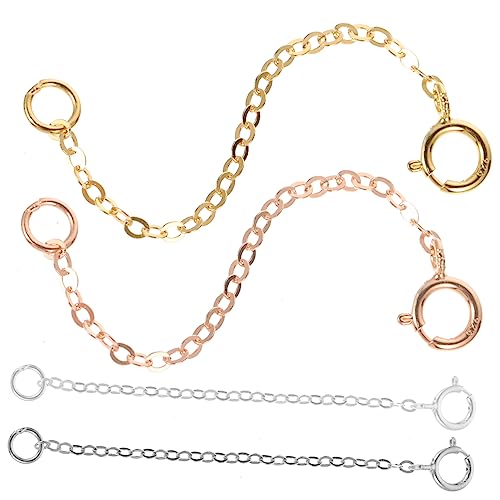 BEBEMOKO 4Stücke Teiliges Halskette Armband Verlängerungskette DIY Schmuck Zubehör für Fußkettchen Halsketten Langlebig Glänzend Kettenverlängerung von BEBEMOKO